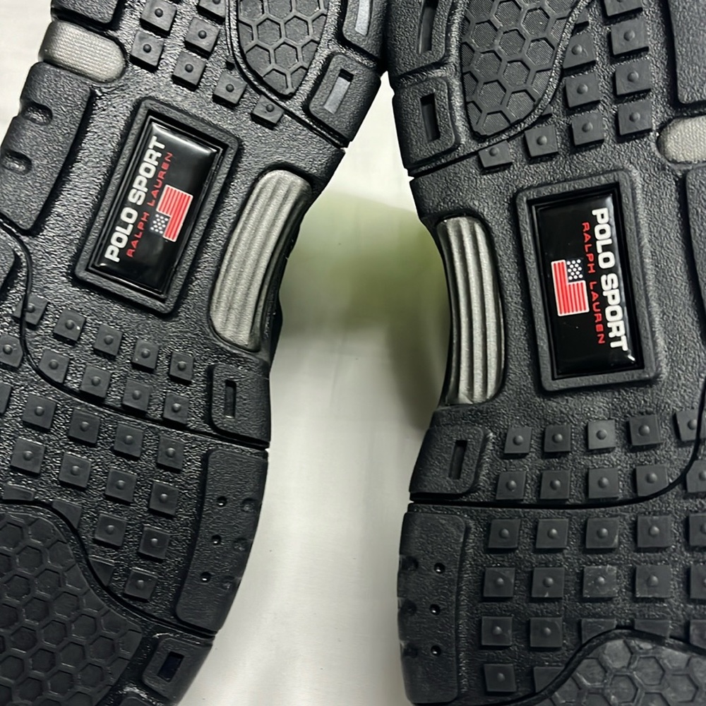 Ralph Lauren Polo Sport Mens shoes BlackYellow PS100 High Top RL Made in Vietnam - Picture 14 of 16